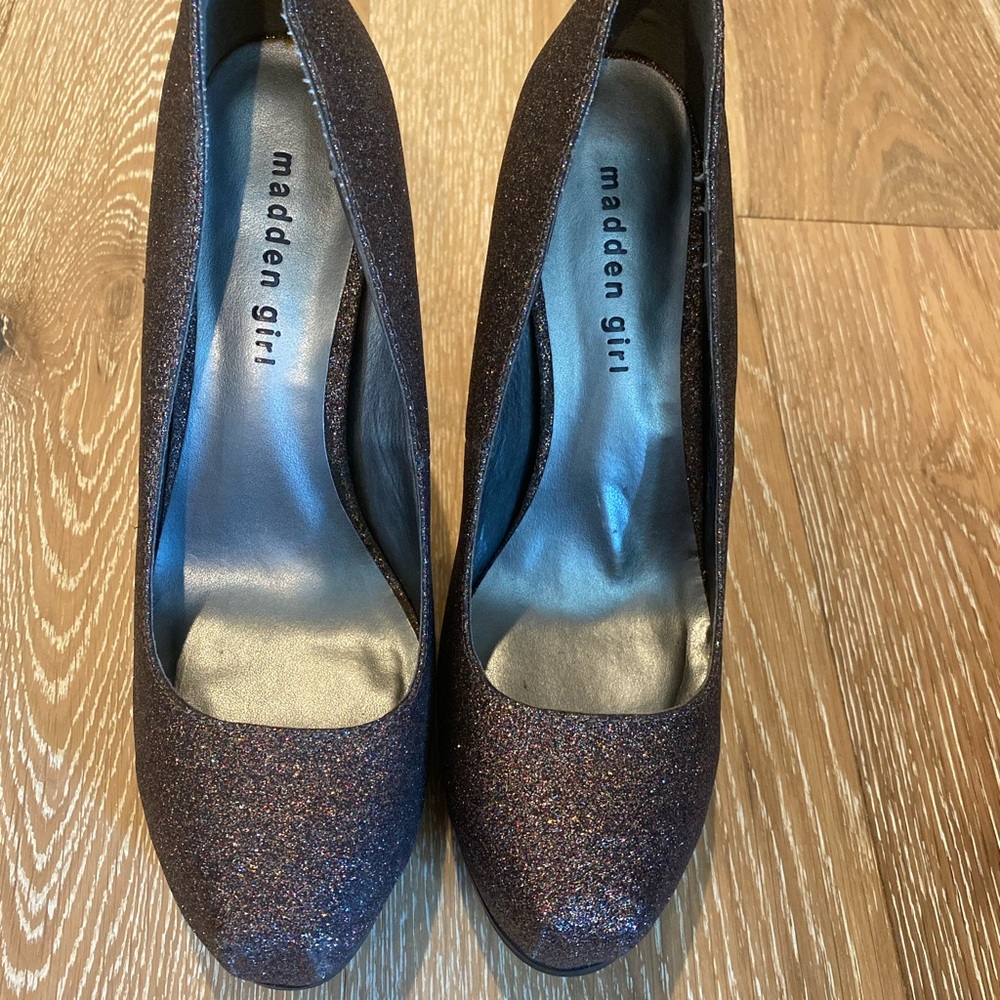 Brand New multi colored square toe sparkly heels